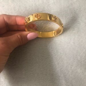 Tory Burch Logo Stud Hinge Bracelet